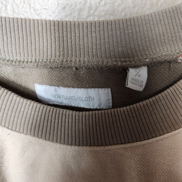 UO Standard Cloth Mens Tan French Terry Retro Crew Neck Sweatshirt-Size S - Picture 2 of 7